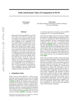 Static and Dynamic Values of Computation in MCTS