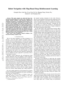 Robot Navigation with Map-Based Deep Reinforcement Learning