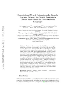 Convolutional Neural Networks and a Transfer Learning Strategy to
  Classify Parkinson's Disease from Speech in Three Different Languages