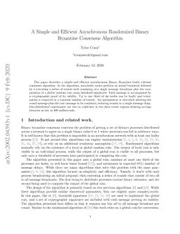 A Simple and Efficient Asynchronous Randomized Binary Byzantine
  Consensus Algorithm