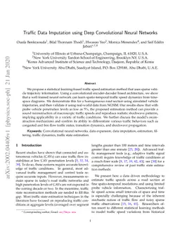 Traffic Data Imputation using Deep Convolutional Neural Networks
