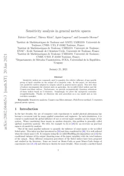 Sensitivity analysis in general metric spaces
