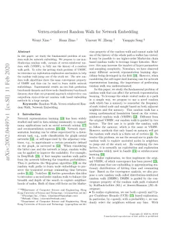 Vertex-reinforced Random Walk for Network Embedding