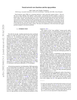 Neural network wave functions and the sign problem