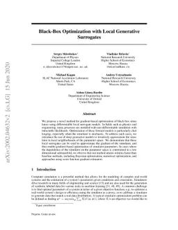 Black-Box Optimization with Local Generative Surrogates