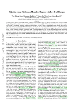 Adjusting Image Attributes of Localized Regions with Low-level Dialogue