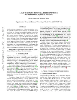 Learning spatio-temporal representations with temporal squeeze pooling