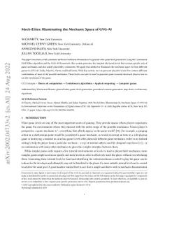 Mech-Elites: Illuminating the Mechanic Space of GVGAI