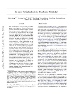 On Layer Normalization in the Transformer Architecture