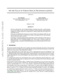 On the Value of Target Data in Transfer Learning