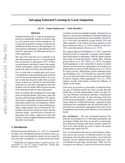 Salvaging Federated Learning by Local Adaptation