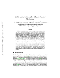 Collaborative Inference for Efficient Remote Monitoring