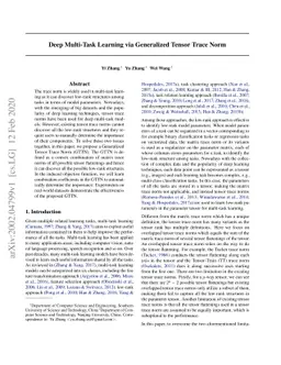 Deep Multi-Task Learning via Generalized Tensor Trace Norm