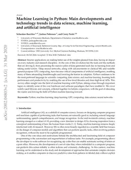 Machine Learning in Python: Main developments and technology trends in
  data science, machine learning, and artificial intelligence