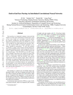 End-to-End Face Parsing via Interlinked Convolutional Neural Networks