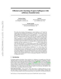 Efficient active learning of sparse halfspaces with arbitrary bounded
  noise