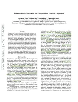 Bi-Directional Generation for Unsupervised Domain Adaptation