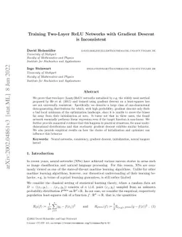 Training Two-Layer ReLU Networks with Gradient Descent is Inconsistent