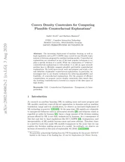 Convex Density Constraints for Computing Plausible Counterfactual
  Explanations