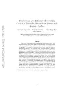 Force-Sensor-Less Bilateral Teleoperation Control of Dissimilar
  Master-Slave System with Arbitrary Scaling