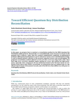 Toward Efficient Quantum Key Distribution Reconciliation