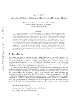 Beyond UCB: Optimal and Efficient Contextual Bandits with Regression
  Oracles