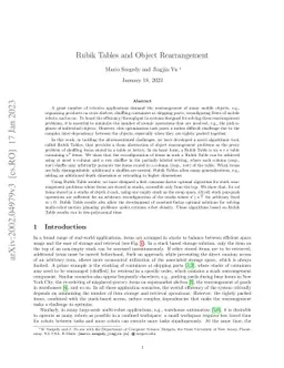 Rubik Tables and Object Rearrangement
