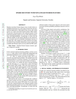 Sparse Recovery With Non-Linear Fourier Features