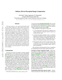 Saliency Driven Perceptual Image Compression