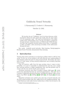 Goldilocks Neural Networks