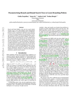 Parameterizing Branch-and-Bound Search Trees to Learn Branching Policies
