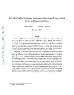 List-Decodable Subspace Recovery: Dimension Independent Error in
  Polynomial Time