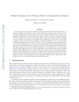 Online Learning of the Kalman Filter with Logarithmic Regret