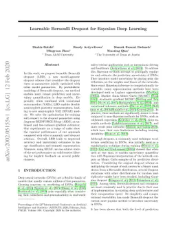 Learnable Bernoulli Dropout for Bayesian Deep Learning