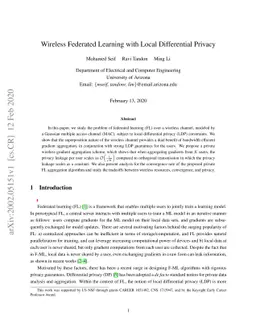 Wireless Federated Learning with Local Differential Privacy