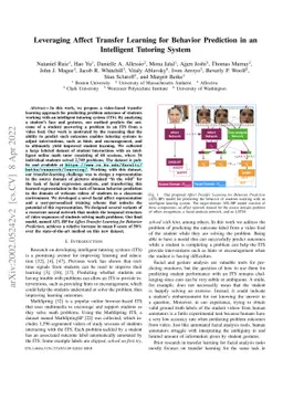 Leveraging Affect Transfer Learning for Behavior Prediction in an
  Intelligent Tutoring System