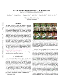 Solving Missing-Annotation Object Detection with Background
  Recalibration Loss