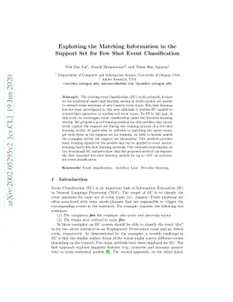 Exploiting the Matching Information in the Support Set for Few Shot
  Event Classification