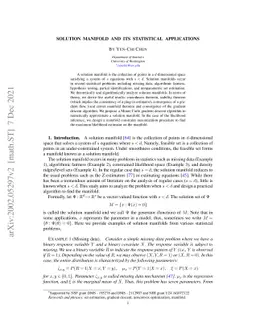 Solution manifold and Its Statistical Applications