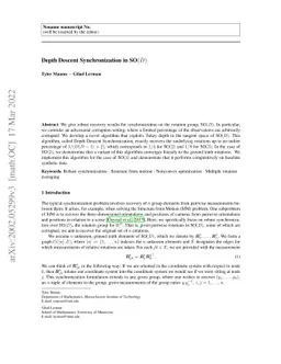 Depth Descent Synchronization in $\mathrm{SO}(D)$