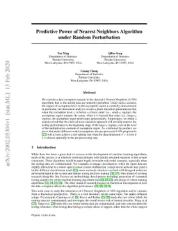 Predictive Power of Nearest Neighbors Algorithm under Random
  Perturbation