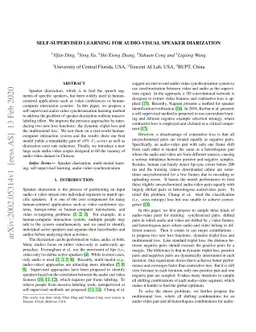 Self-supervised learning for audio-visual speaker diarization