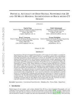 Physical Accuracy of Deep Neural Networks for 2D and 3D Multi-Mineral
  Segmentation of Rock micro-CT Images