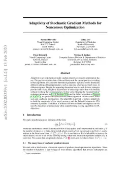 Adaptivity of Stochastic Gradient Methods for Nonconvex Optimization