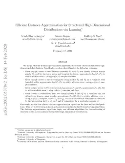 Efficient Distance Approximation for Structured High-Dimensional
  Distributions via Learning