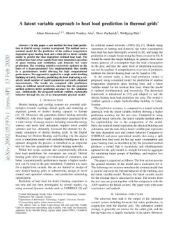 A latent variable approach to heat load prediction in thermal grids