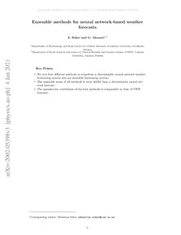 Ensemble methods for neural network-based weather forecasts