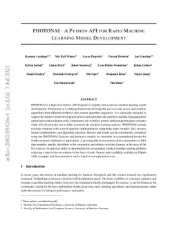 PHOTONAI -- A Python API for Rapid Machine Learning Model Development