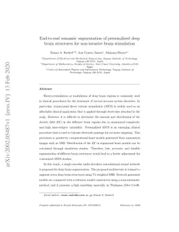 End-to-end semantic segmentation of personalized deep brain structures
  for non-invasive brain stimulation