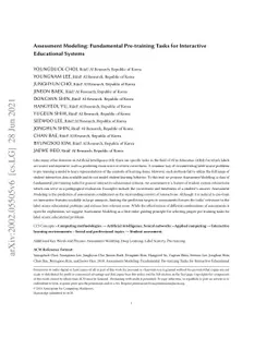 Assessment Modeling: Fundamental Pre-training Tasks for Interactive
  Educational Systems